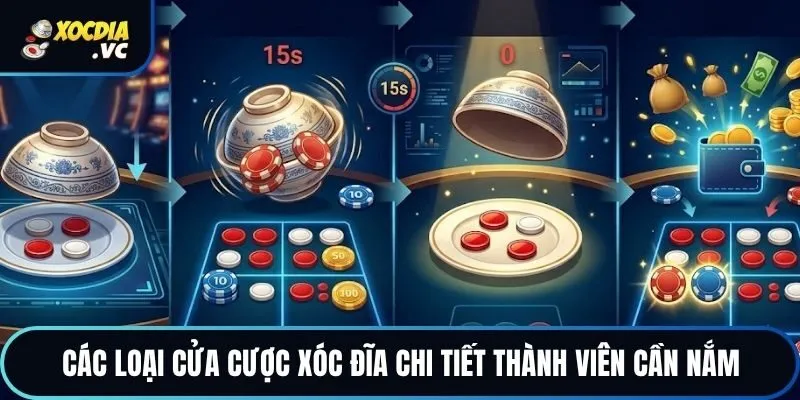 Các Loại Cửa Cược Xóc Đĩa Chi Tiết Thành Viên Cần Nắm